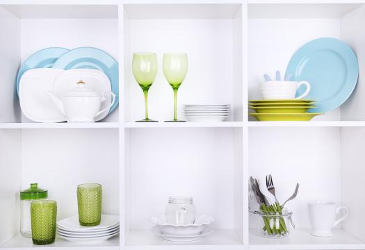 China being stored safely in cabinets