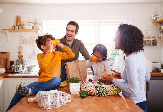 Family Unpacking Groceries