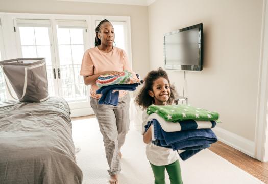 Mom and Daughter cleaning